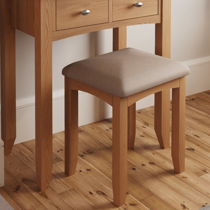 Ockley Oak Dressing Table Stool - Duck Barn Interiors