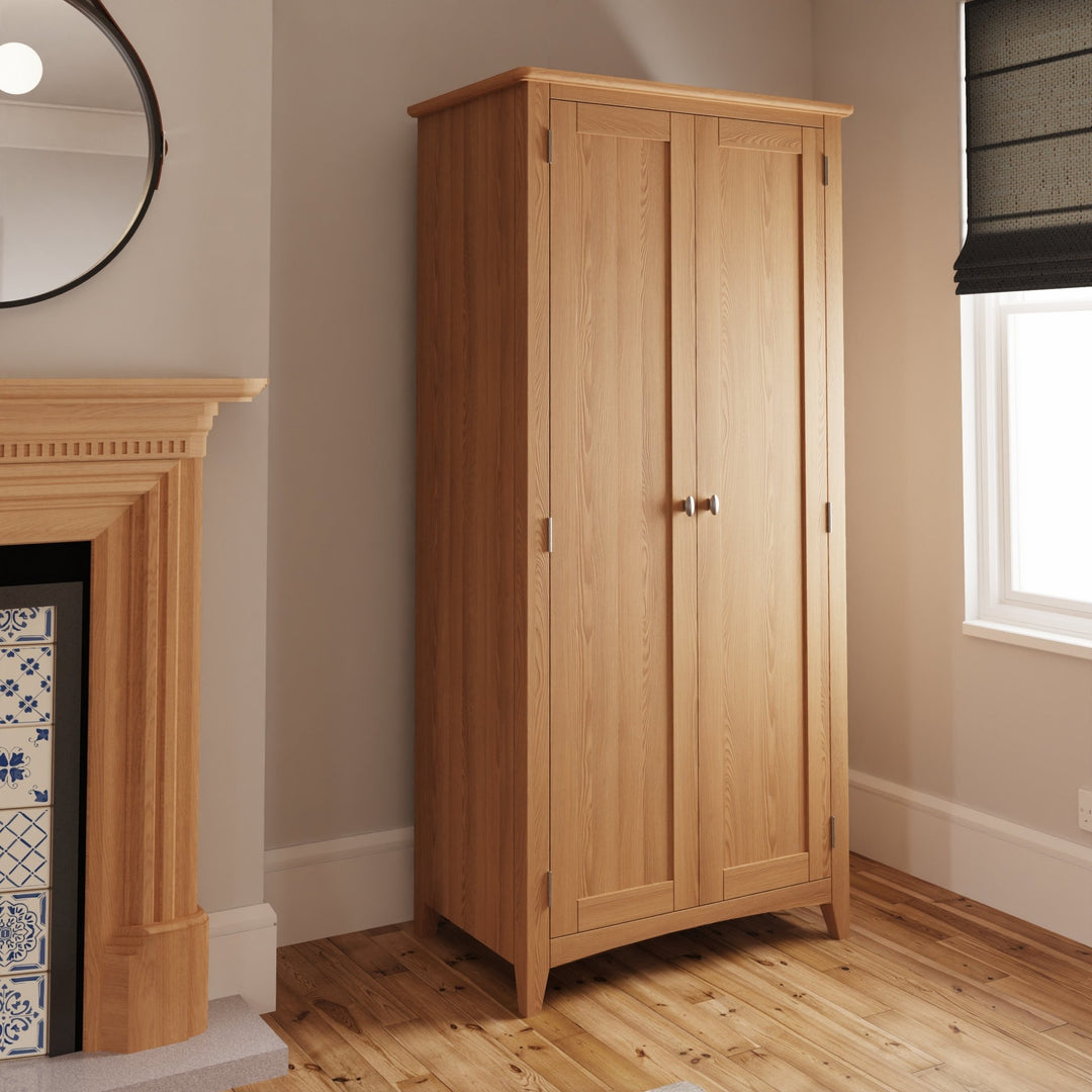 Ockley Oak Full Hanging Wardrobe - Duck Barn Interiors