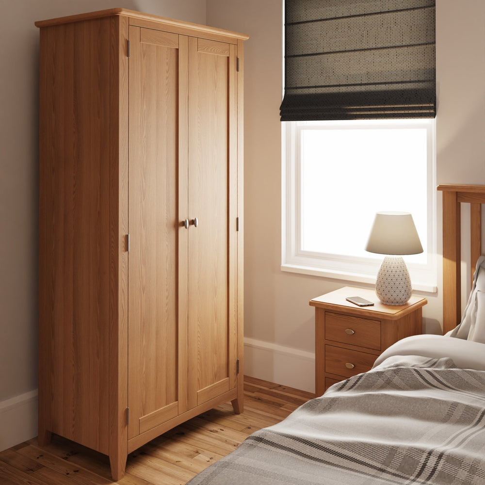 Ockley Oak Full Hanging Wardrobe - Duck Barn Interiors