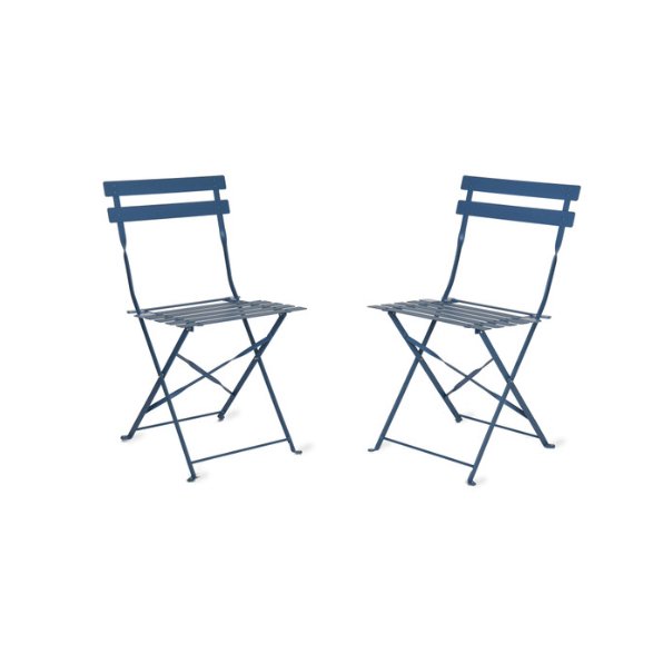 Pair of Garden Bistro Chairs - Cove Blue2 - Duck Barn Interiors