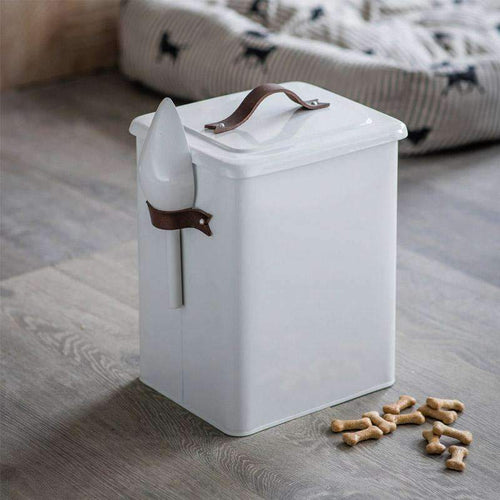 Pet Food Storage Bin in Chalk White - Medium