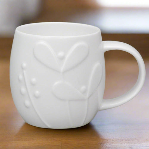 Plum Seedling White Bone China Mug