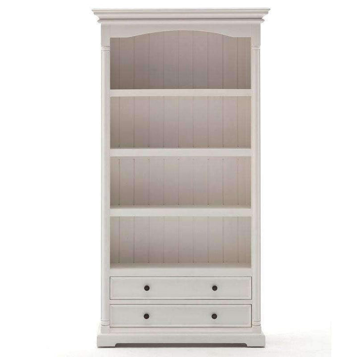 Provence White Painted Bookcase With Low Drawers3 - Duck Barn Interiors