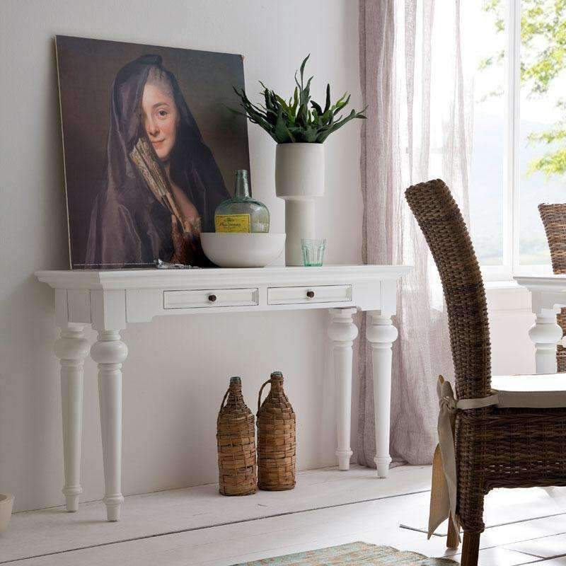 Provence White Painted Console Table2 - Duck Barn Interiors