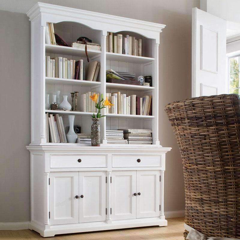 Provence White Painted Double Hutch Display Unit - Duck Barn Interiors