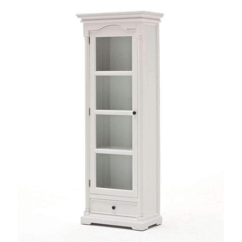 Provence White Painted Glass Cabinet With Low Drawer2 - Duck Barn Interiors