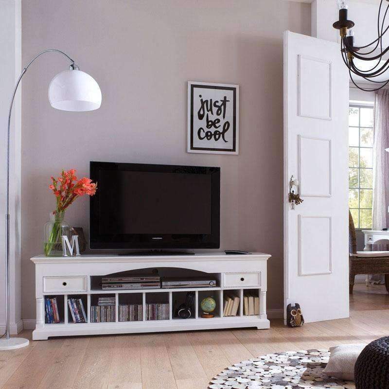 Provence White Painted Large TV Unit & Media Console2 - Duck Barn Interiors