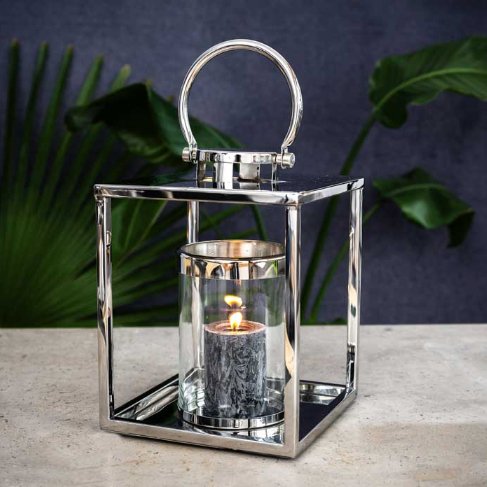 Quad Square Stainless Steel Lantern - Duck Barn Interiors