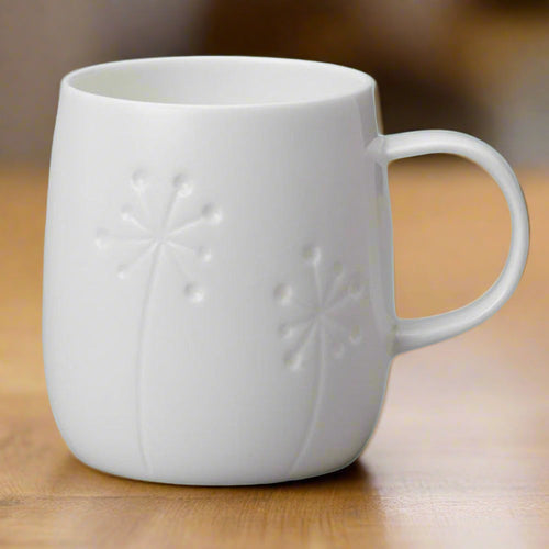 Quinto White Bone China Mug - Dandelion