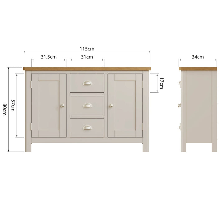 Riverside Truffle & Oak Painted Sideboard - Large - Duck Barn Interiors