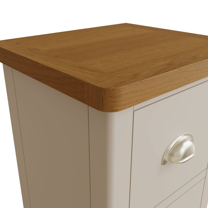 Riverside Truffle & Oak Painted Small Bedside Cabinet - Duck Barn Interiors