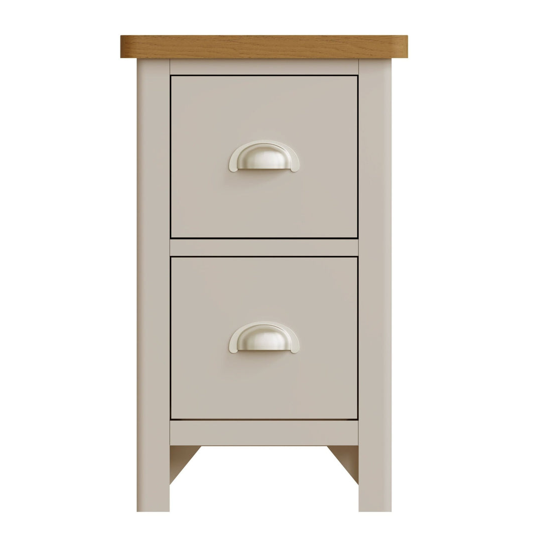 Riverside Truffle & Oak Painted Small Bedside Cabinet - Duck Barn Interiors