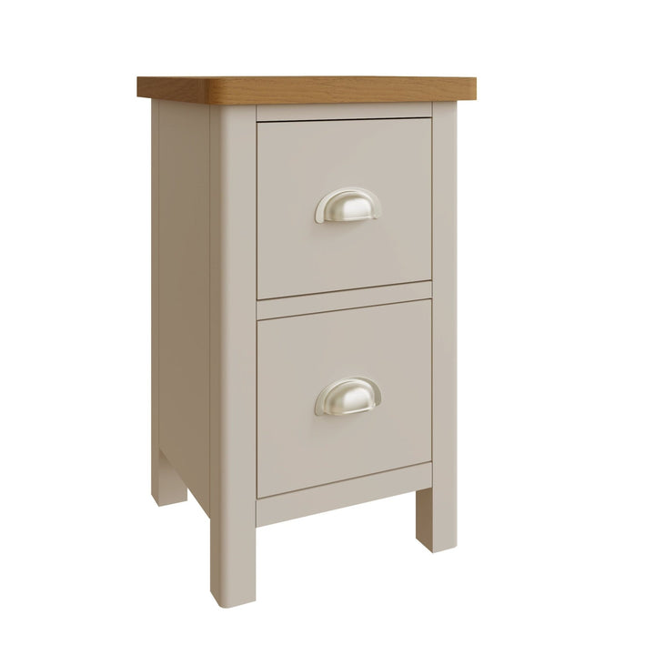 Riverside Truffle & Oak Painted Small Bedside Cabinet - Duck Barn Interiors