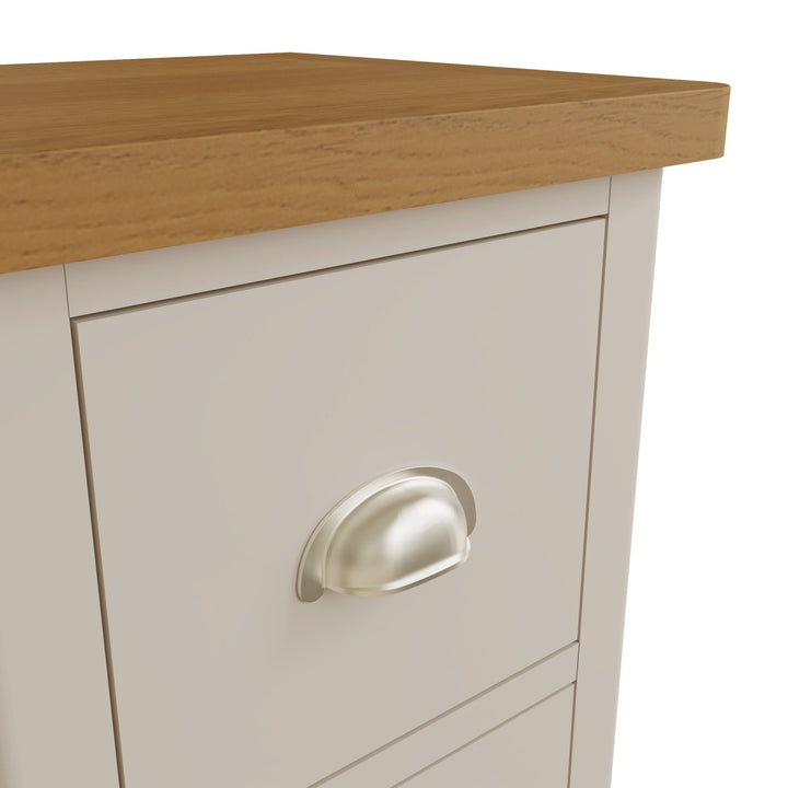 Riverside Truffle & Oak Painted Small Bedside Cabinet - Duck Barn Interiors