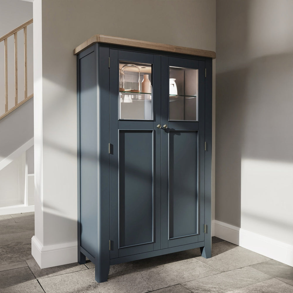 Rogate Blue Painted Drinks Cabinet Cupboard - Duck Barn Interiors