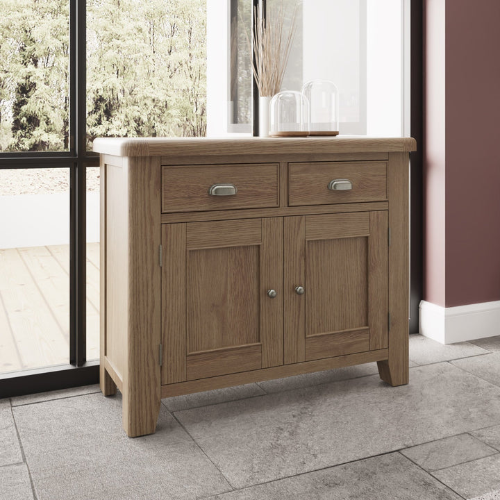 Rusper Oak 2 Door 2 Drawer Small Sideboard - Duck Barn Interiors