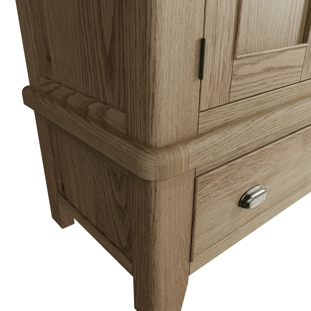 Rusper Oak 2 Door Wardrobe with Drawer - Duck Barn Interiors