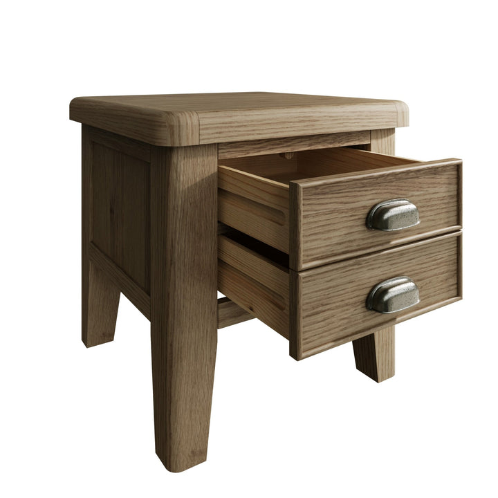 Rusper Oak 2 Drawer Side Table2 - Duck Barn Interiors