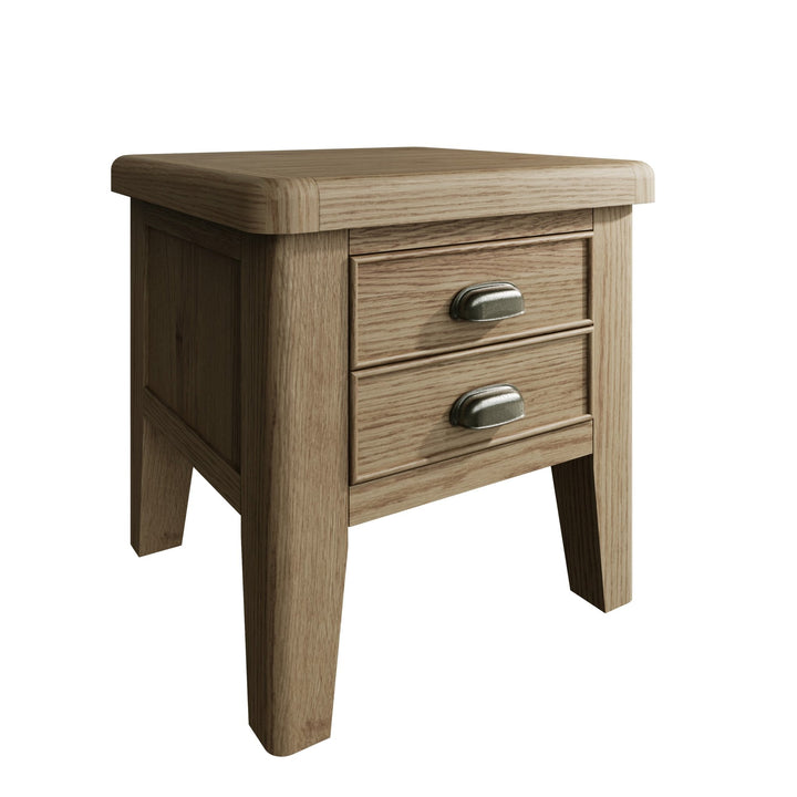 Rusper Oak 2 Drawer Side Table3 - Duck Barn Interiors