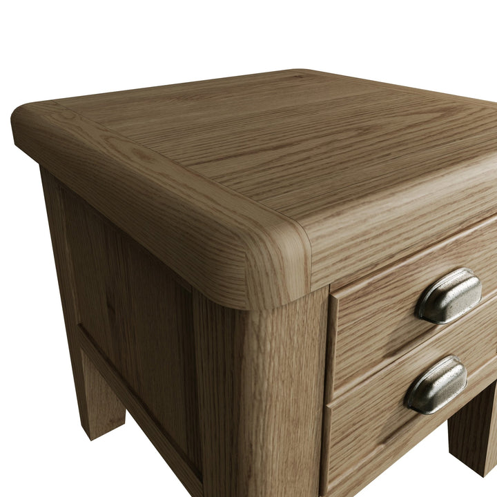 Rusper Oak 2 Drawer Side Table8 - Duck Barn Interiors