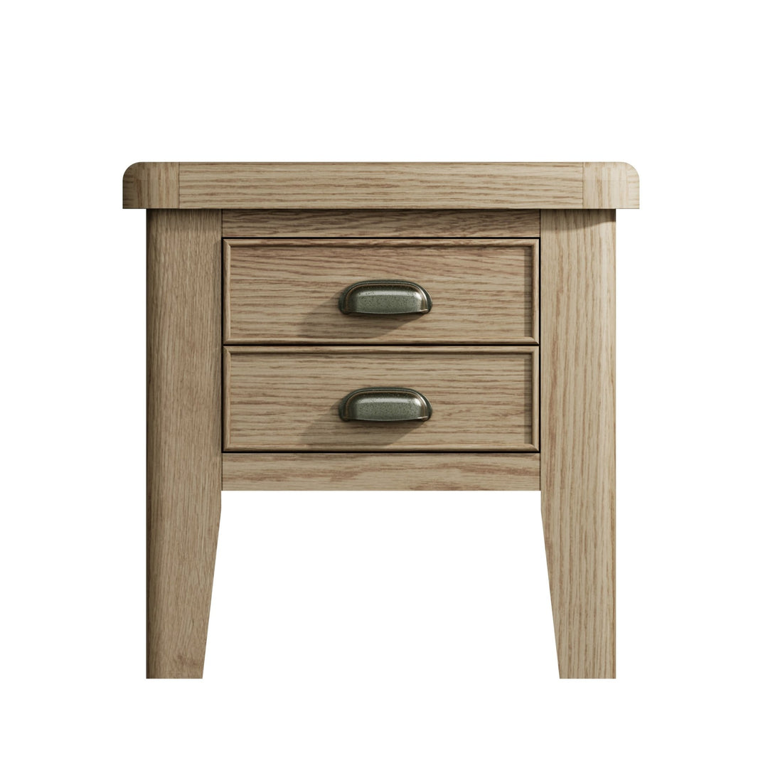 Rusper Oak 2 Drawer Side Table5 - Duck Barn Interiors