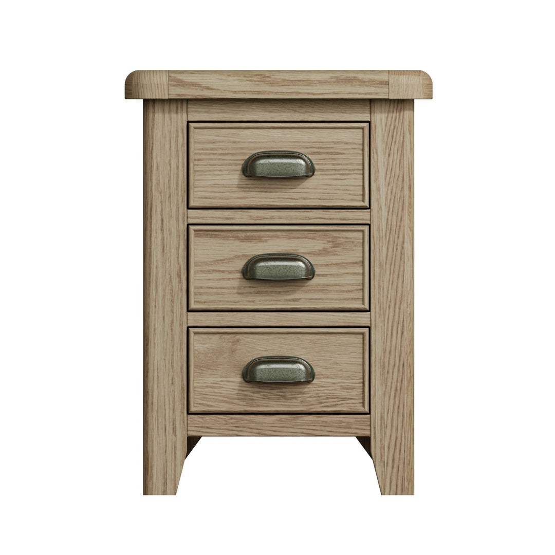 Rusper Oak 3 Drawer Bedside Table - Large7 - Duck Barn Interiors