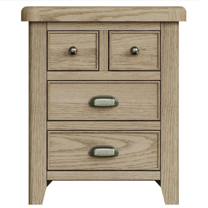 Rusper Oak 4 Drawer Bedside Table - Extra Large3 - Duck Barn Interiors