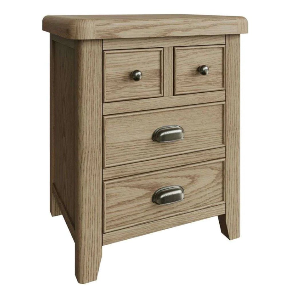 Rusper Oak 4 Drawer Bedside Table - Extra Large4 - Duck Barn Interiors