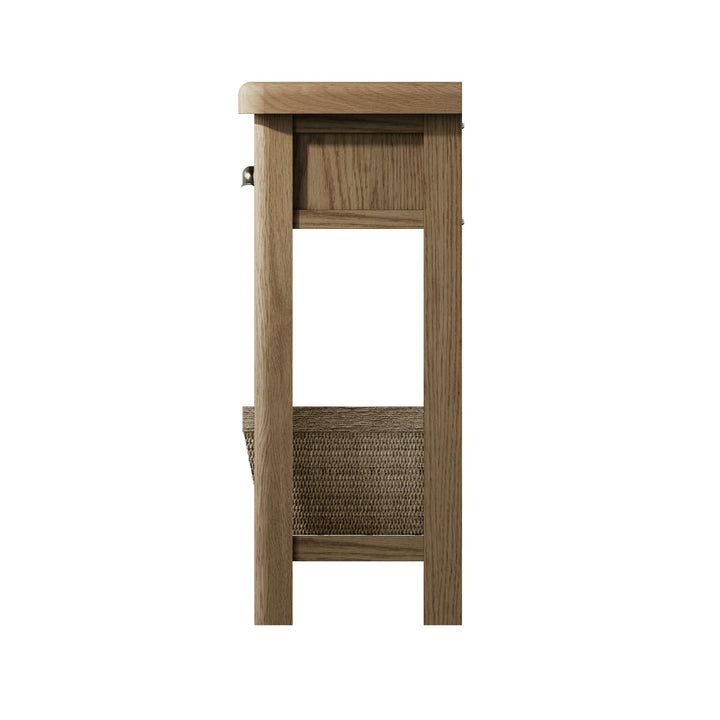 Rusper Oak Console Table with 2 Baskets7 - Duck Barn Interiors