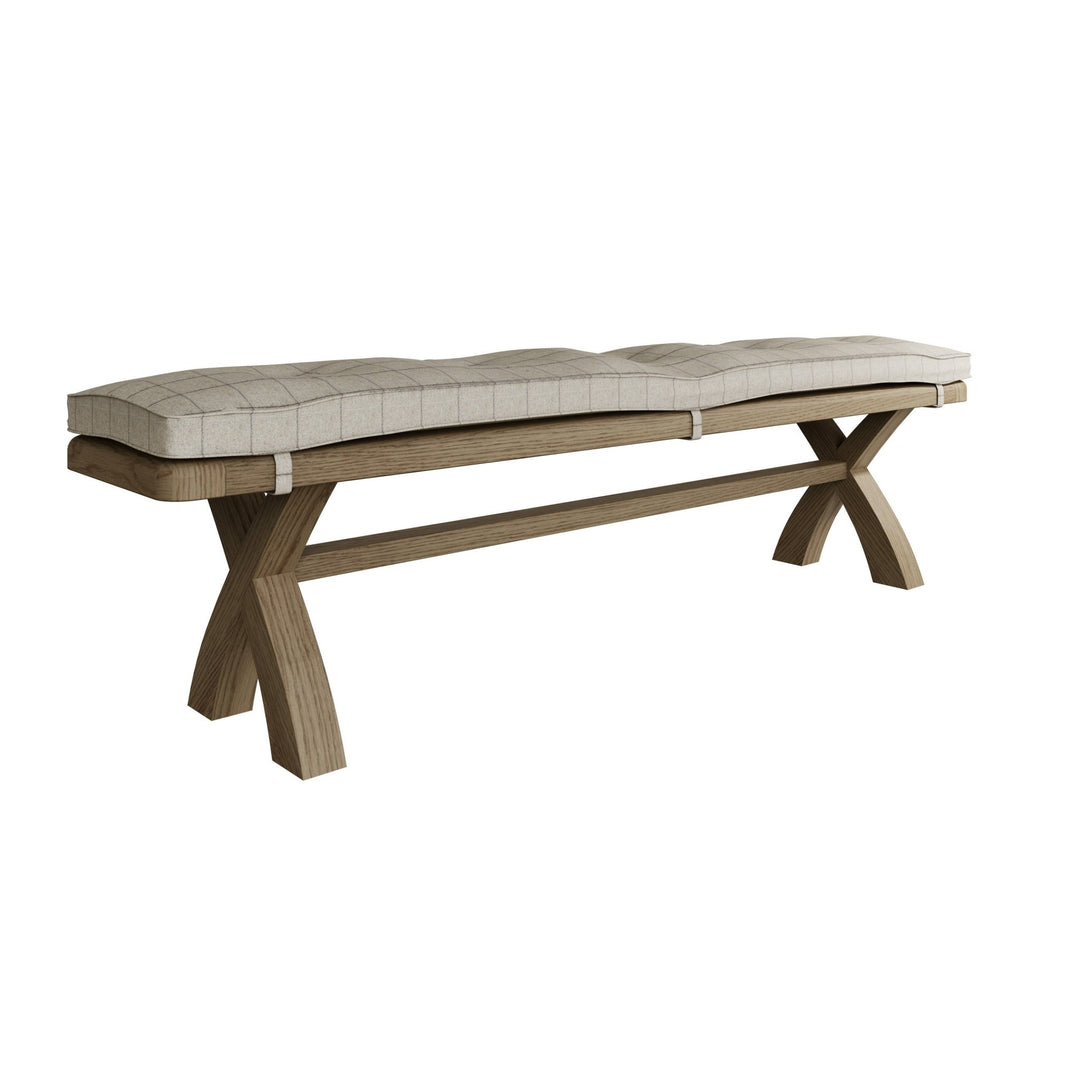 Rusper Oak Cross Leg Dining Bench - 2m3 - Duck Barn Interiors