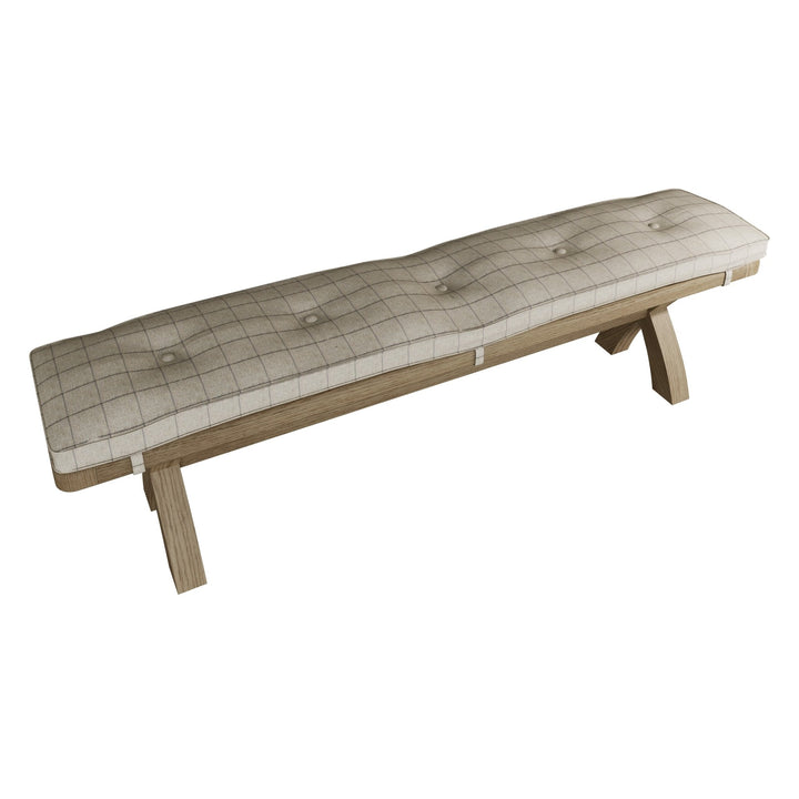 Rusper Oak Cross Leg Dining Bench - 2m7 - Duck Barn Interiors