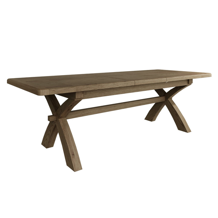 Rusper Oak Cross Leg Extending Dining Table - 2M6 - Duck Barn Interiors