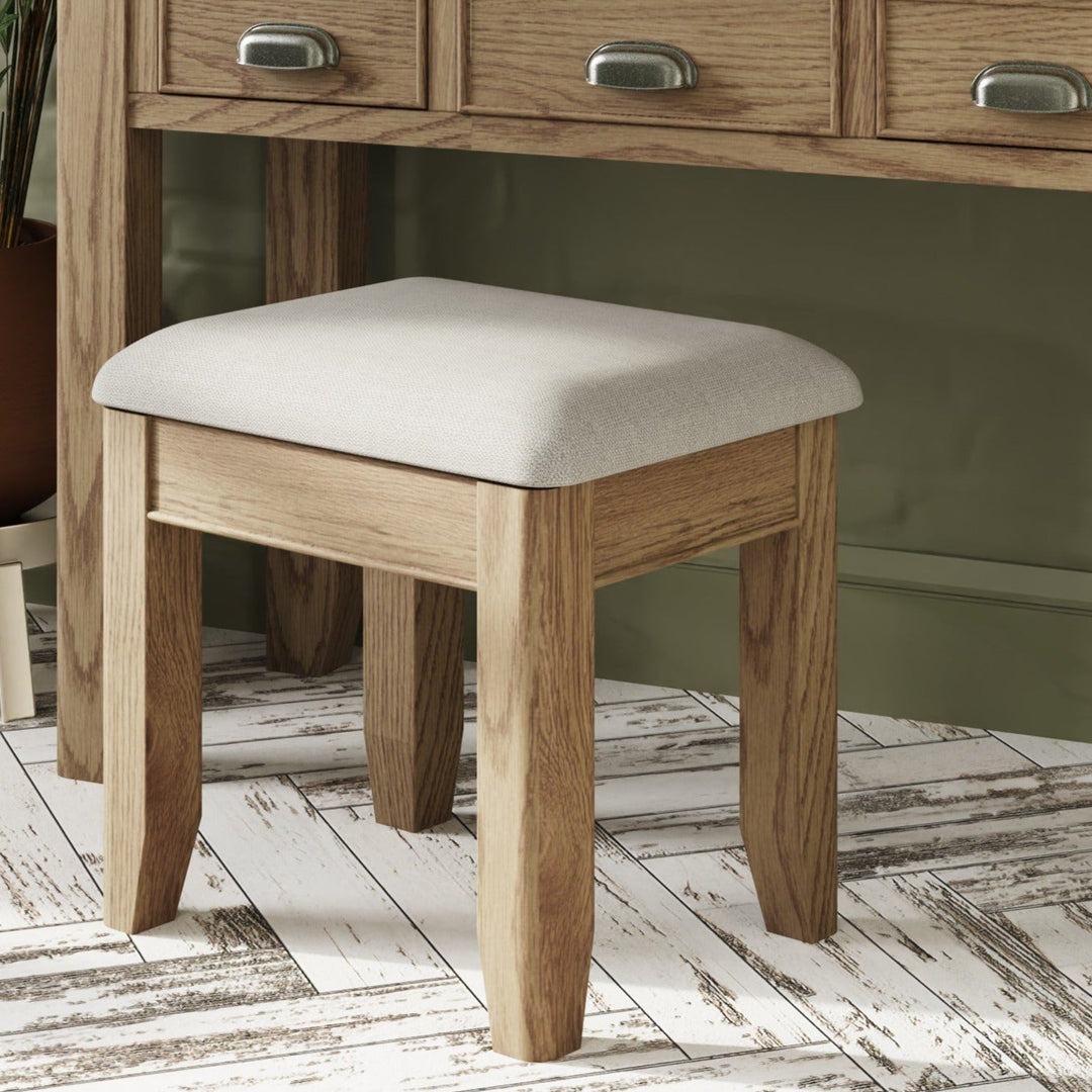 Rusper Oak Dressing Table Stool - Duck Barn Interiors