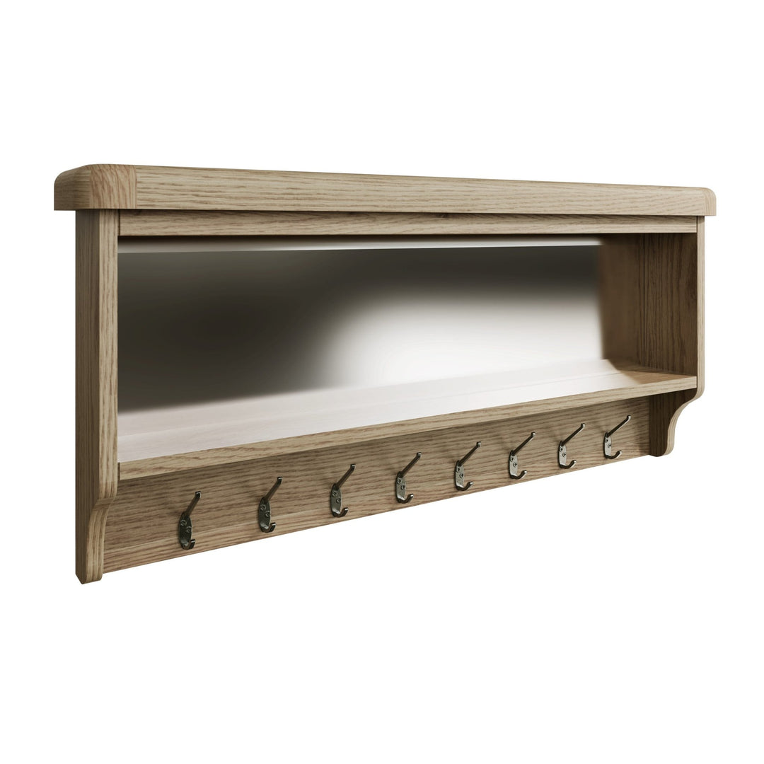 Rusper Oak Hall Coat Rack with Mirror - Duck Barn Interiors