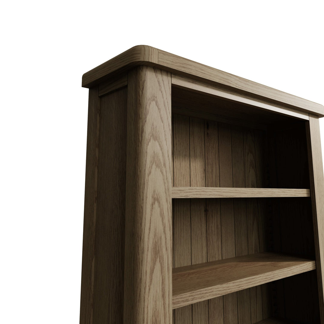 Rusper Oak Large Bookcase with Baskets8 - Duck Barn Interiors