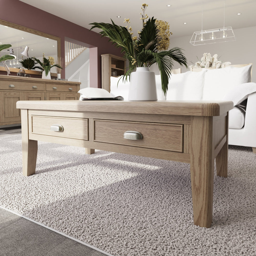 Rusper Oak Large Coffee Table - Duck Barn Interiors