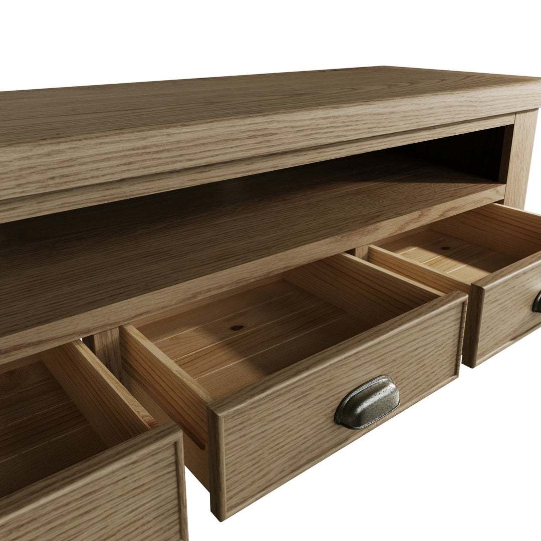 Rusper Oak Large TV Unit5 - Duck Barn Interiors