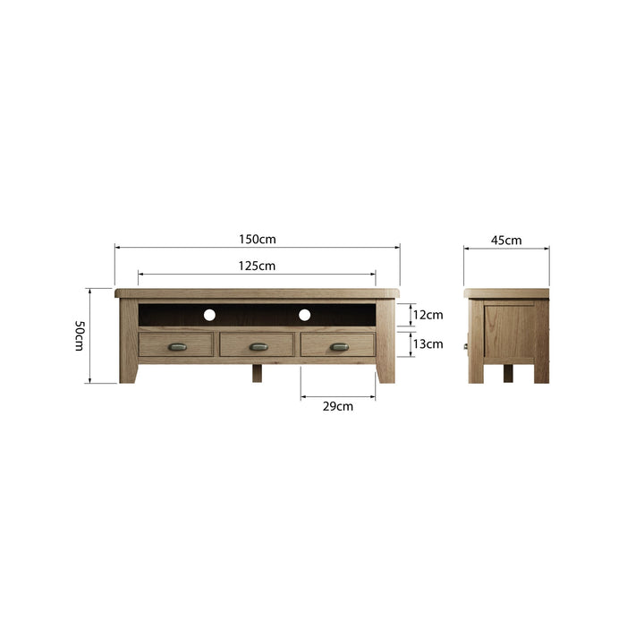 Rusper Oak Large TV Unit10 - Duck Barn Interiors