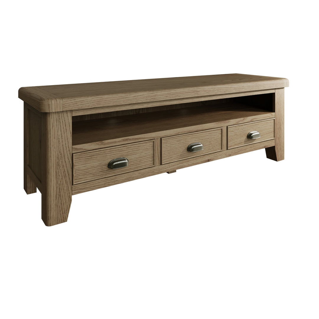 Rusper Oak Large TV Unit4 - Duck Barn Interiors