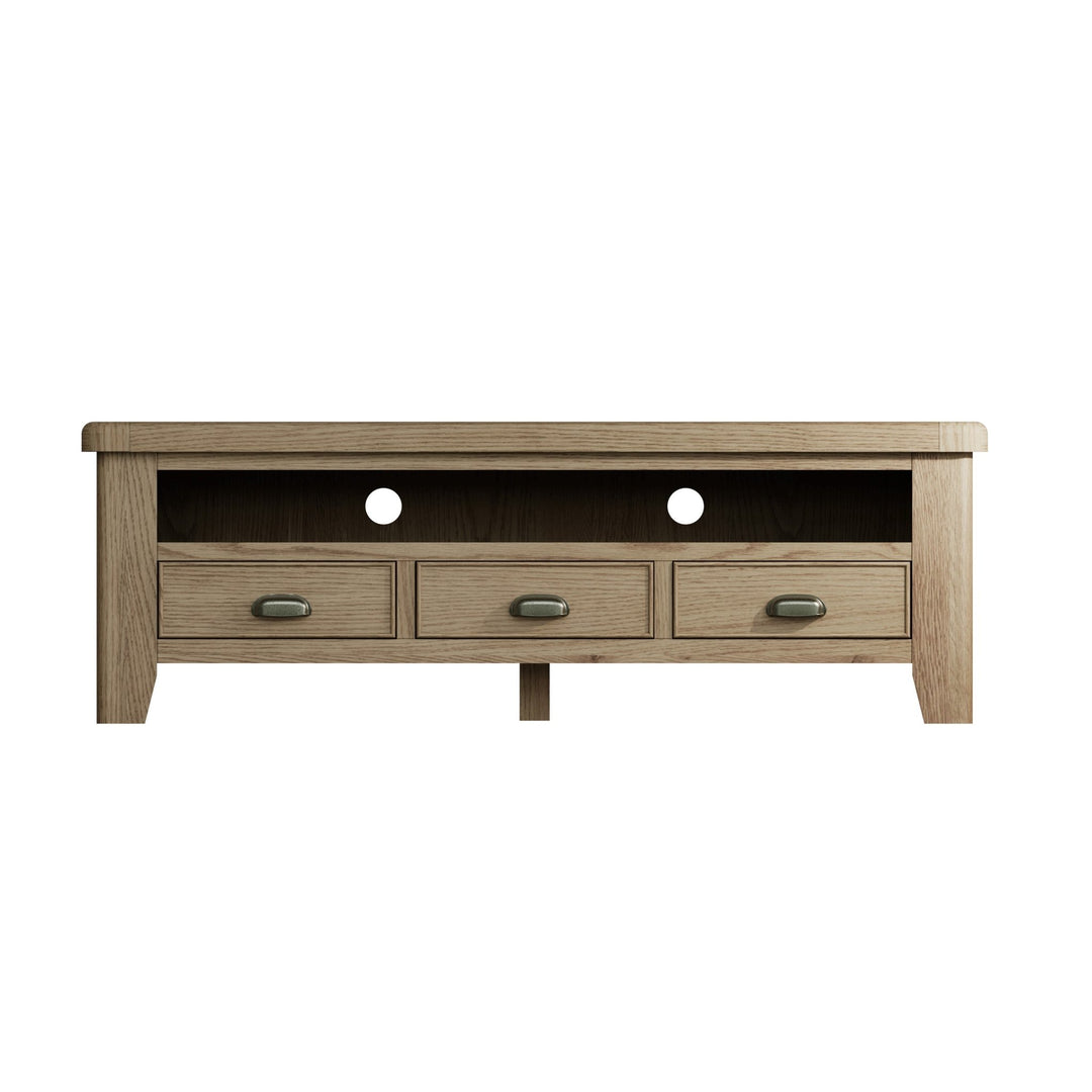 Rusper Oak Large TV Unit2 - Duck Barn Interiors