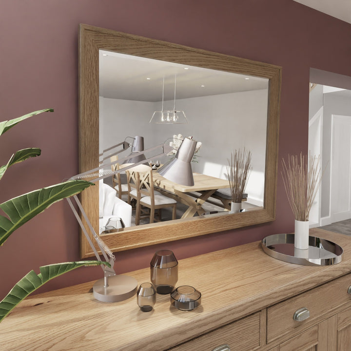 Rusper Oak Rectangle Wall Mirror1 - Duck Barn Interiors