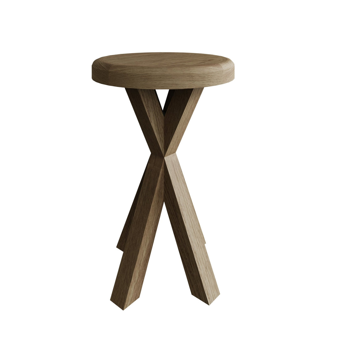 Rusper Oak Round Side Table4 - Duck Barn Interiors