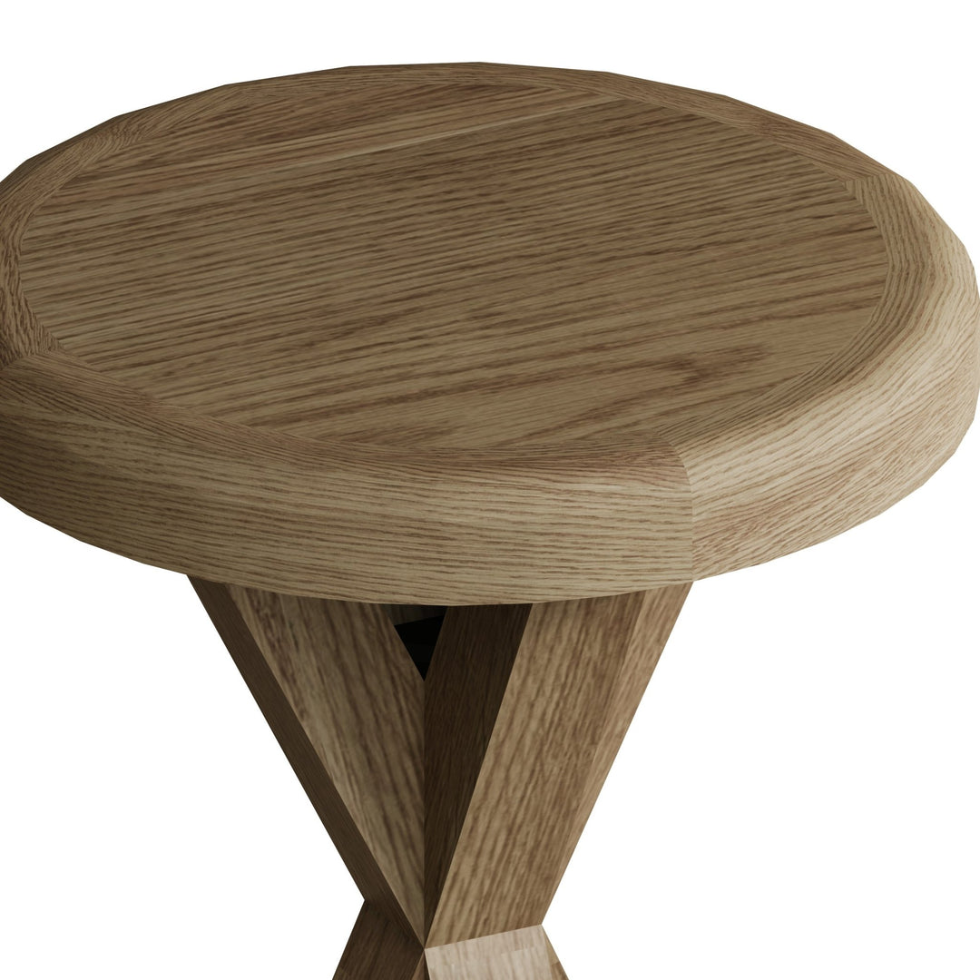 Rusper Oak Round Side Table3 - Duck Barn Interiors