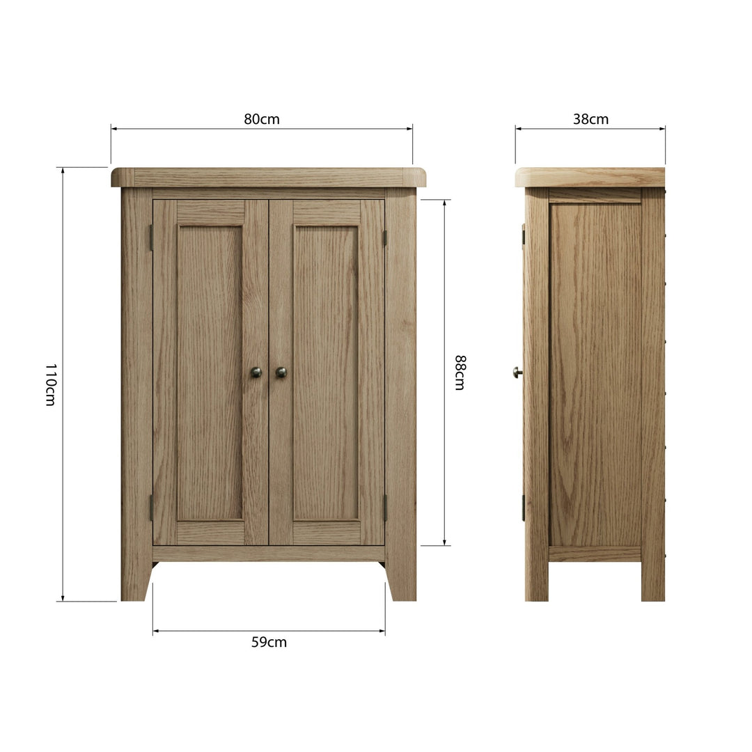 Rusper Oak Shoe Cupboard10 - Duck Barn Interiors