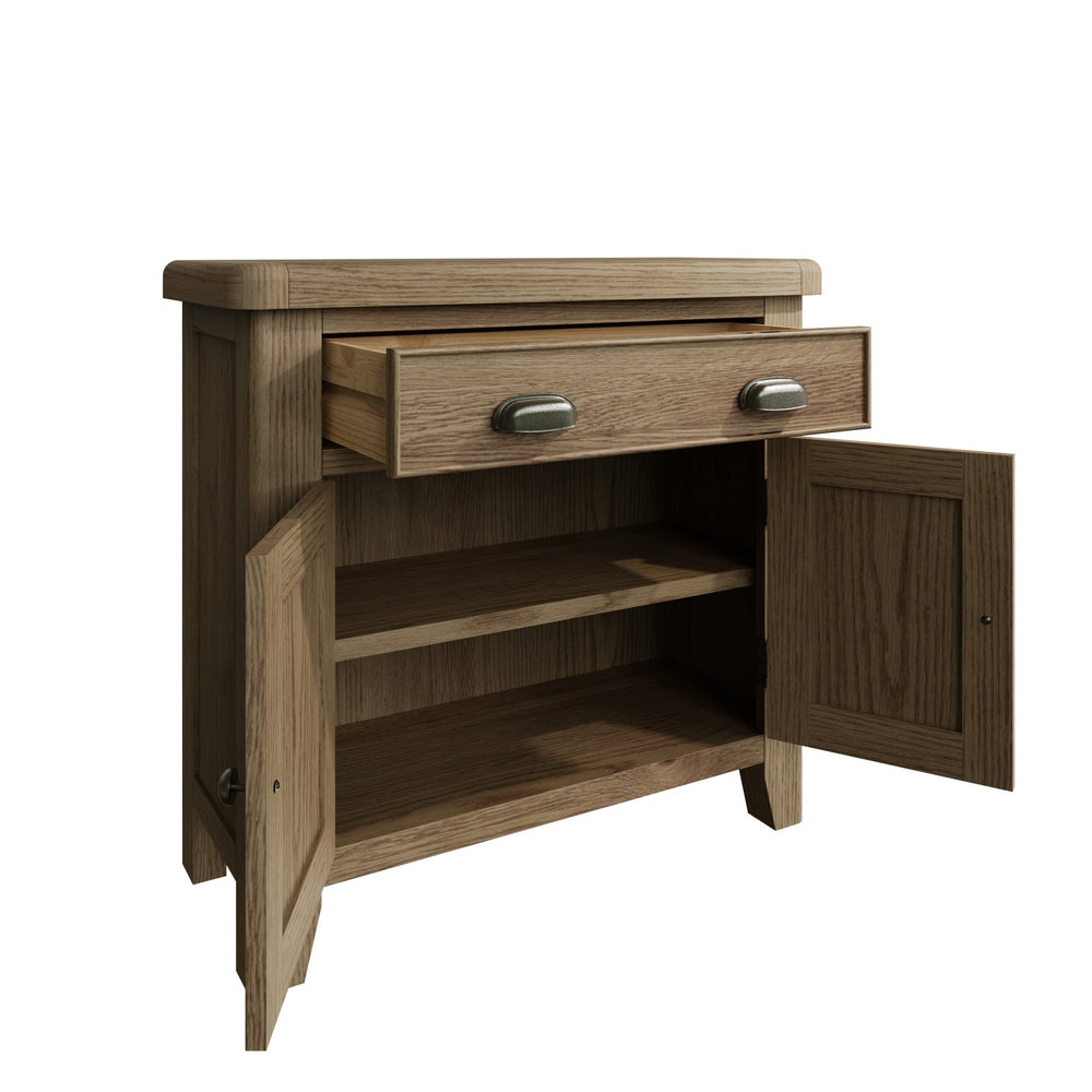 Rusper Oak Small 2 Door 1 Drawer Sideboard2 - Duck Barn Interiors