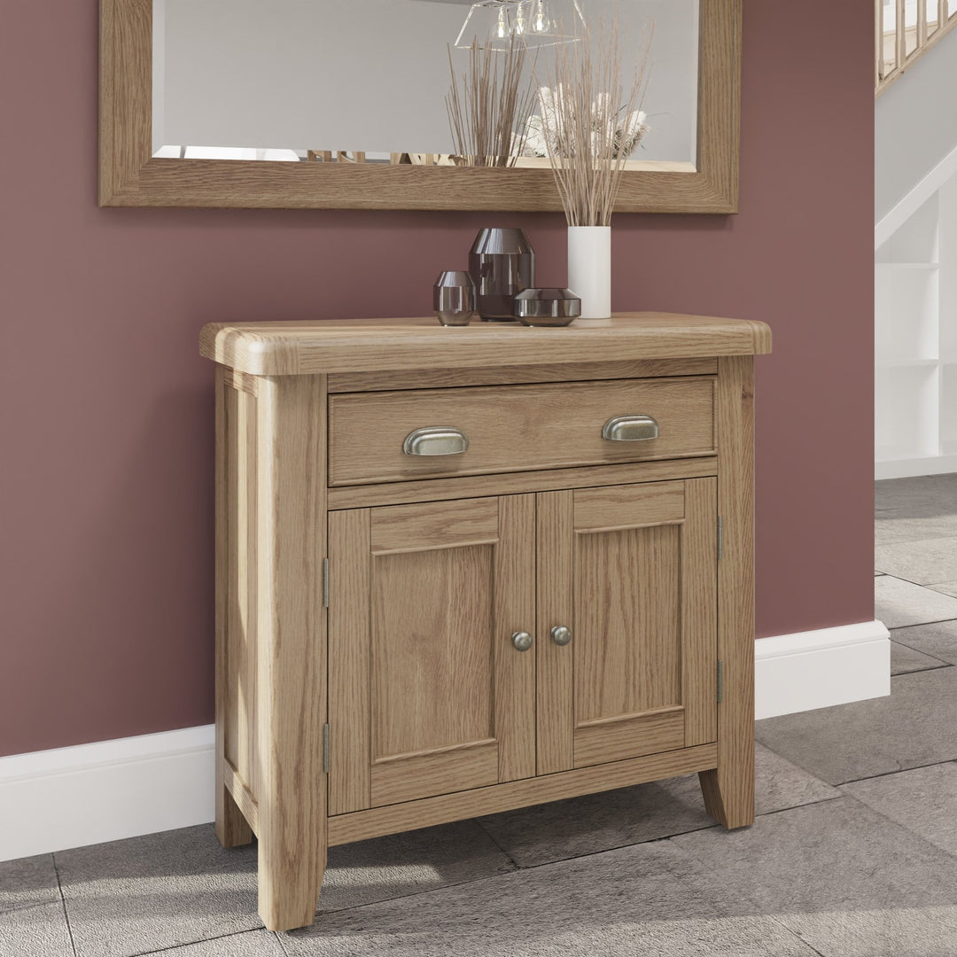 Rusper Oak Small 2 Door 1 Drawer Sideboard1 - Duck Barn Interiors