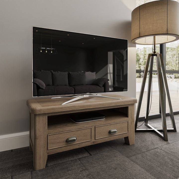 Rusper Oak TV Unit1 - Duck Barn Interiors