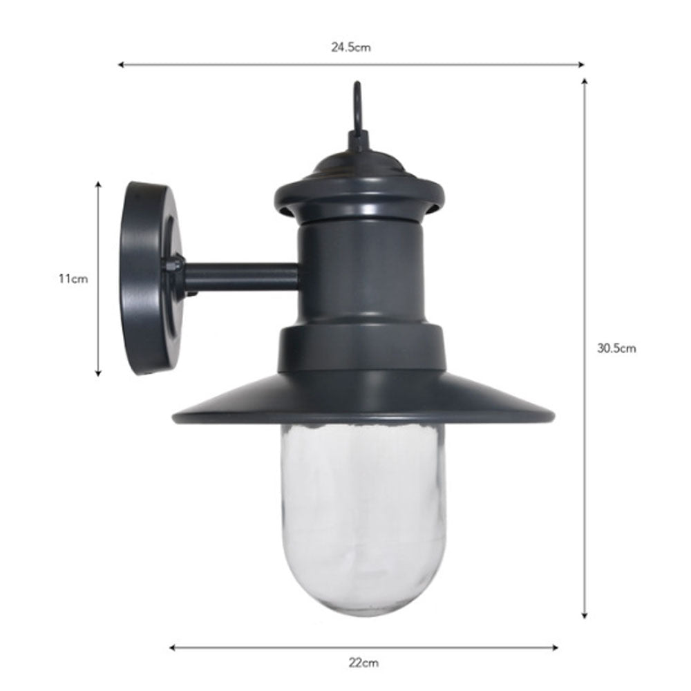 Ships Outdoor Wall Light - Carbon - Duck Barn Interiors