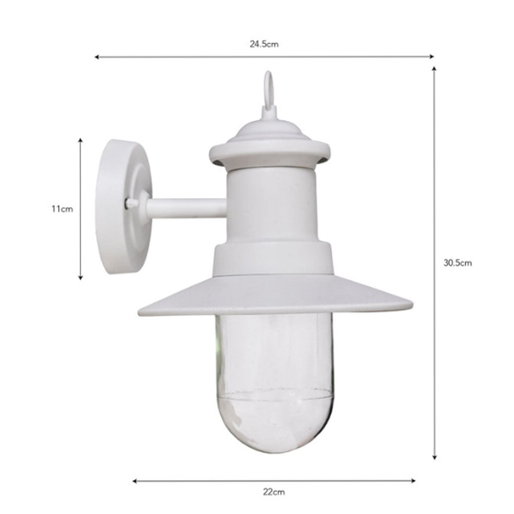 Ships Outdoor Wall Light - Lily White2 - Duck Barn Interiors