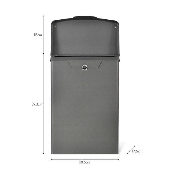 Shipton Steel Post Box - Charcoal Grey3 - Duck Barn Interiors